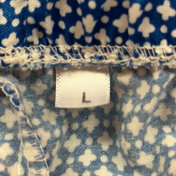 Miss Elaine Blue & White Silky Feel Cotton/Polyester Pajama Set Buttondown L - Picture 10 of 14